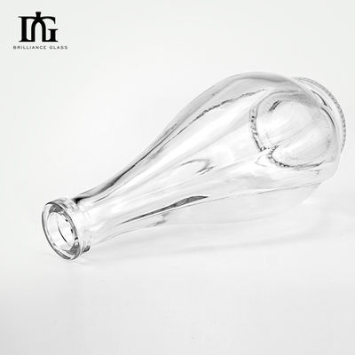 Glas drank wijn whisky fles 750 ml met luxe piramide kristal ontwerp en kurk zegel