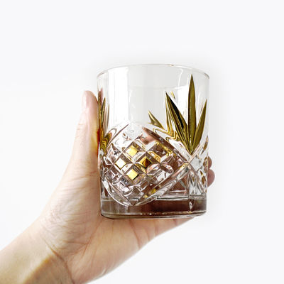 500 ml 17 oz klassieke onregelmatige gouden rand glas drank decanter voor wijn bourbon tequila