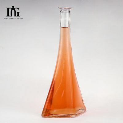 50cl OEM/ODM Super Flint Jersey Clear Glass Liquor Flas met kurk en schroefdop
