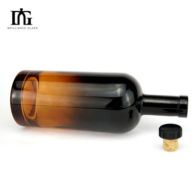 Doorzichtige Amber Black Wine Glasflessen 375ml 500ml 750ml 700ml Afdichting Type CORK