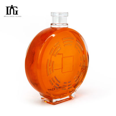 Body materiaal Glas 70cl 75cl Hart Ronde vorm Op maat gemaakt drankfles met kurk