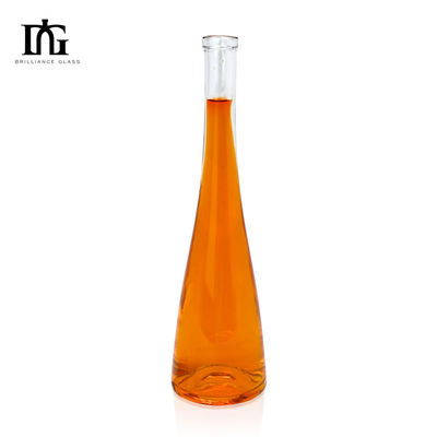 Direct 500 ml lege, heldere glasflessen voor drank met kurk en schroefdeksel