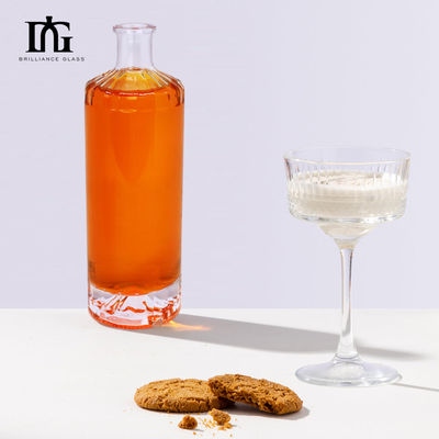 Acceptabel klant logo 500 ml ronde glas wijnfles voor drank drinken
