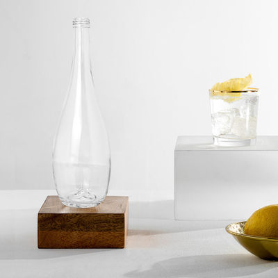 Elegante 200 ml 250 ml 330 ml 375 ml 500 ml 750 ml heldere glasfles met houten stop
