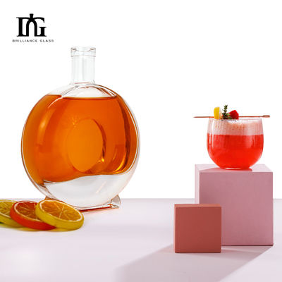 Acid Etch Clear 450ml 700ml 750ml Rum Vodka Whisky Gin Glasfles met glazen kurk