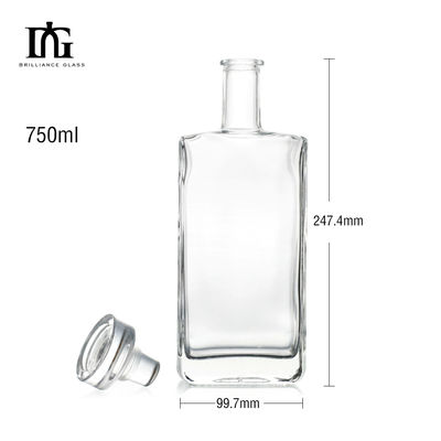 750 ml heldere rum gin glazen fles voor wodka industriële dranken basismateriaal glas