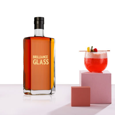 750 ml heldere rum gin glazen fles voor wodka industriële dranken basismateriaal glas