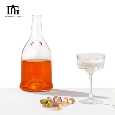 Glaskraag Materiaal 700 ml donkergroen lege wijnfles met corksluiting