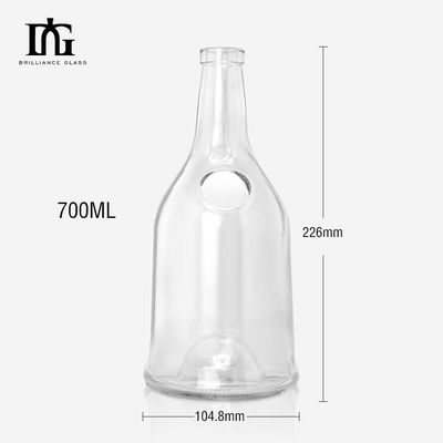 Glaskraag Materiaal 700 ml donkergroen lege wijnfles met corksluiting