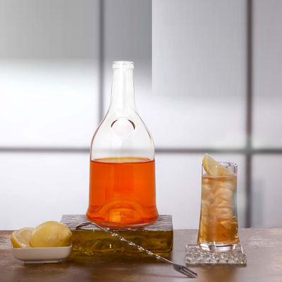 Glaskraag Materiaal 700 ml donkergroen lege wijnfles met corksluiting