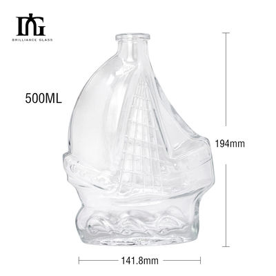 Custom Luxury 500ml Ahornblad Glasfles voor Wijn Whiskey Gin Dranken