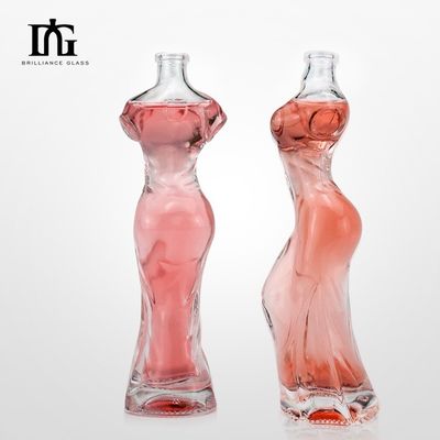 Schermgeprinte glas vodkafles 160 ml met een unieke vorm van het lichaam en geschilderd ontwerp