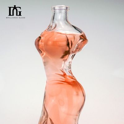 Schermgeprinte glas vodkafles 160 ml met een unieke vorm van het lichaam en geschilderd ontwerp