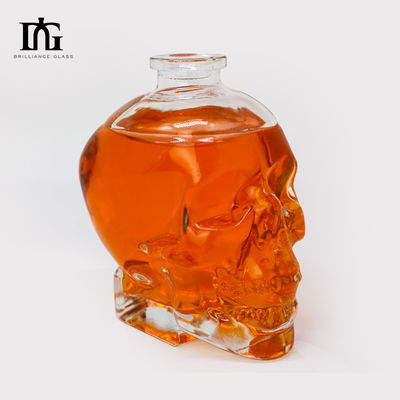 Custom 500ml/750ml Skull fles Acceptabel Klant logo met kurk schroef dop Type
