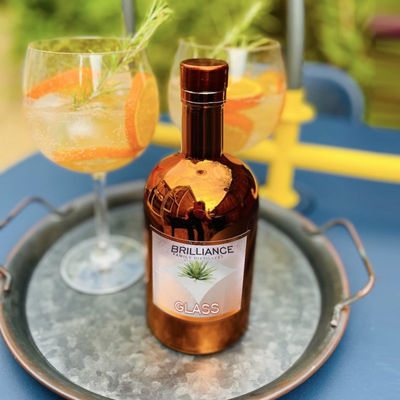 Doorzichtige ronde glazen fles voor gedistilleerde dranken Vodka Gin Rum Brandy 750 ml 500 ml 375 ml