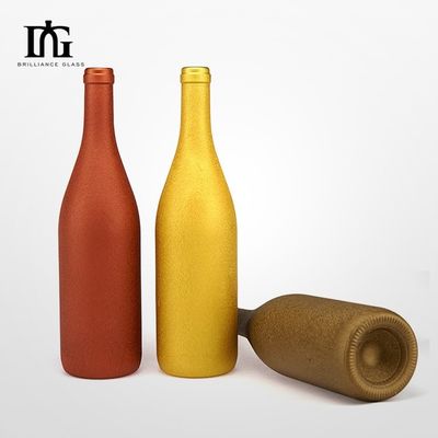 Glasbasis 500 ml 750 ml goudgeelektroplateerde wijnfles met afdichtend kurkbasismateriaal