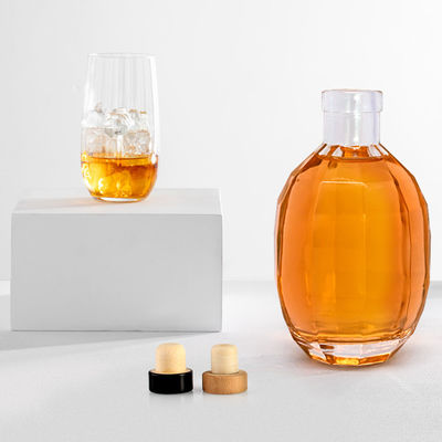 Glas lichaam 250 ml 375 ml 500 ml Vodka Liquor Wijn Spirits Fles met deksel voor Brandy Whisky