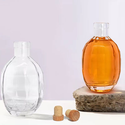 Glas lichaam 250 ml 375 ml 500 ml Vodka Liquor Wijn Spirits Fles met deksel voor Brandy Whisky