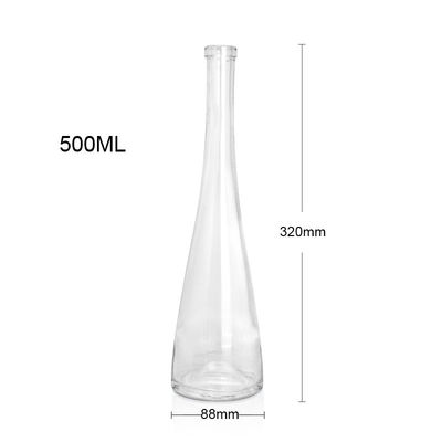Doorzichtige glazen fles met roze bodem 500 ml/750 ml lichaamsmateriaal glas