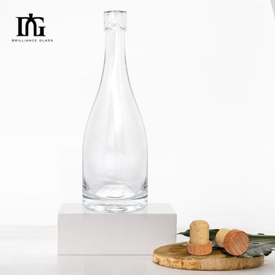 Aanpassen 500 ml glazen fles voor brandy sap wijn alcohol OEM / ODM unieke vorm
