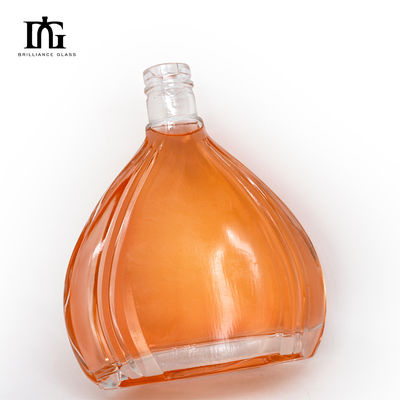 Doorzichtige ronde 700 ml 750 ml glazen vodka whisky rumfles met schroefdeksel en monster