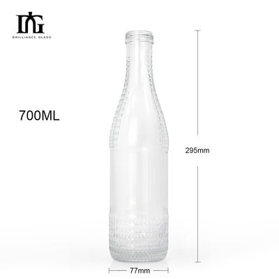 Vrij geleverd Glasfles 700 ml 500 ml voor wijn Vodka Brandy Helder Doorzichtig Leeg