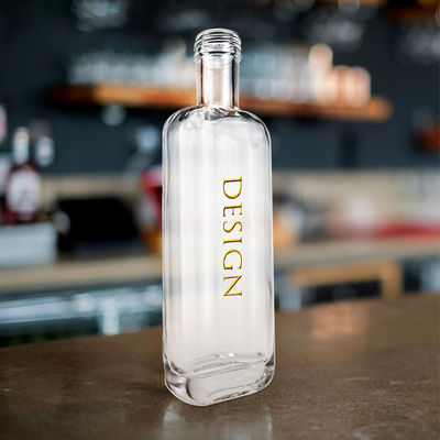 Direct helder glasfles voor wodka Whiskey Gin 420 ml/500 ml/700 ml/750 ml Industrial