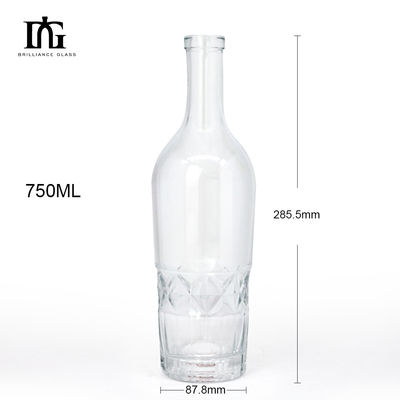 Aanvaardbaar OEM/ODM Europese stijl Luxe 700 ml 750 ml Unieke Whisky Rum Gin Glasfles