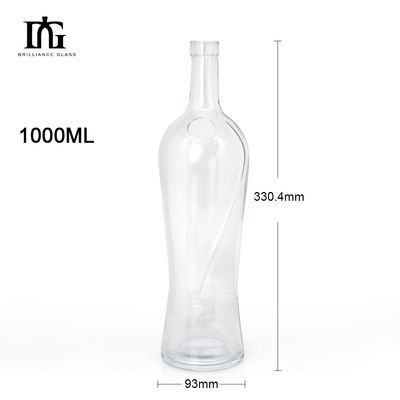 750 ml glazen wijnfles voor gedistilleerde dranken Whisky kraag Materiaal glas dop type kurk schroef beide