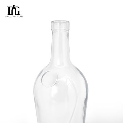 750 ml glazen wijnfles voor gedistilleerde dranken Whisky kraag Materiaal glas dop type kurk schroef beide