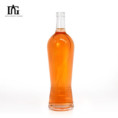 750 ml glazen wijnfles voor gedistilleerde dranken Whisky kraag Materiaal glas dop type kurk schroef beide