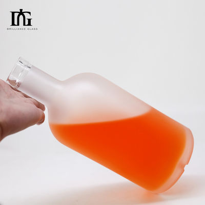 Glasfles voor drankjes 1L Vodka Whisky Rum Tequila in klassiek vierkant ontwerp