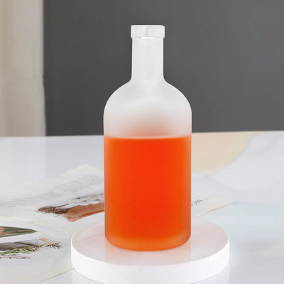 Glasfles voor drankjes 1L Vodka Whisky Rum Tequila in klassiek vierkant ontwerp