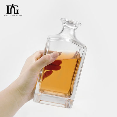 500 ml/700 ml/750 ml/1000 ml glazen whiskyfles met vierkant ontwerp