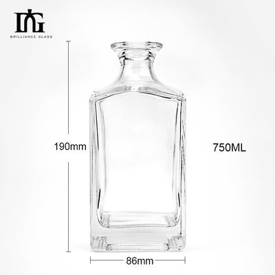 500 ml/700 ml/750 ml/1000 ml glazen whiskyfles met vierkant ontwerp