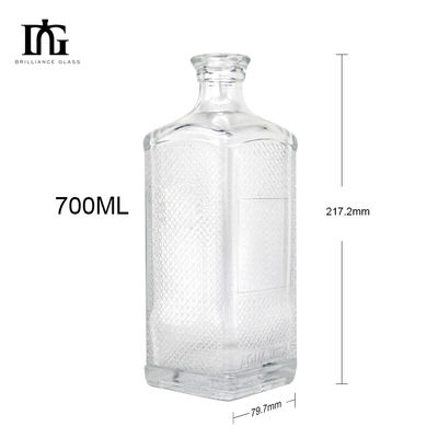 Persoonlijke glasfles met verhoogde bodem 700 ml capaciteit voor gedistilleerde dranken whisky vodka gin tequila