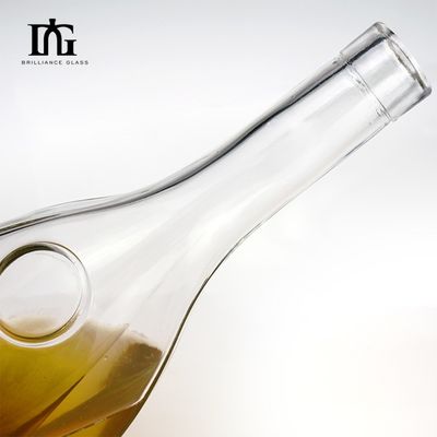 Juice Transparent Screen Printing Traan Druppelvorm Fles Cork Glas met Gouden Caps