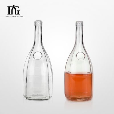 Juice Transparent Screen Printing Traan Druppelvorm Fles Cork Glas met Gouden Caps