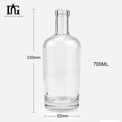 Gelast 500 ml/700 ml ronde lege drankflessen met kurkstop
