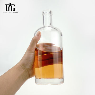 Gelast 500 ml/700 ml ronde lege drankflessen met kurkstop