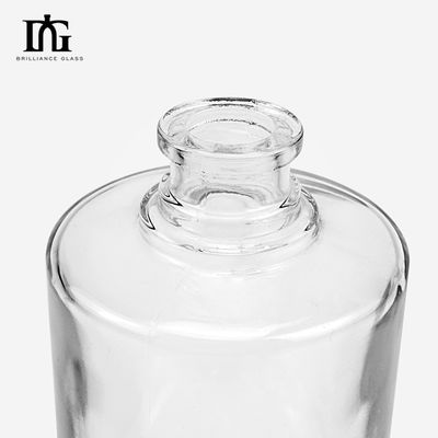 Glaskraag 500 ml Doorzichtig Rond Leeg Flint Glas Liquor Wijn Whisky Vodka Fles Met Verzegeld Cork Deksel