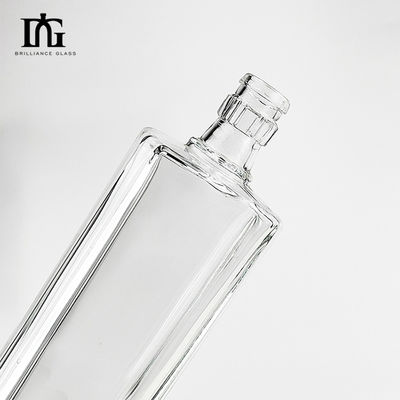 500 ml vierkant helder lege brandy whisky glasfles met aanvaardbare OEM / ODM