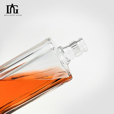 500 ml vierkant helder lege brandy whisky glasfles met aanvaardbare OEM / ODM