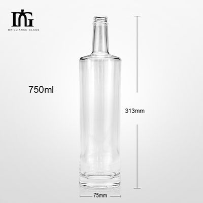 Graveren Klassieke lege 500 ml Custom Flint Clear Ronde glazen flessen voor drank