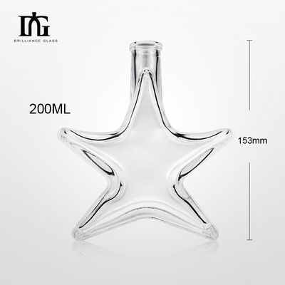 Custom sterrenvormige glazen flessen voor mineraalwater 250 ml/500 ml/700 ml/750 ml capaciteit