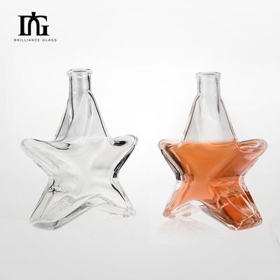 Custom sterrenvormige glazen flessen voor mineraalwater 250 ml/500 ml/700 ml/750 ml capaciteit