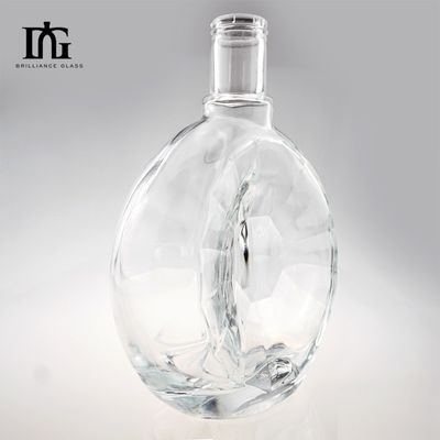 Persoonlijke witte glazen lege heldere glazen flessen voor alcohol in 750 ml Industrieel en OEM / ODM