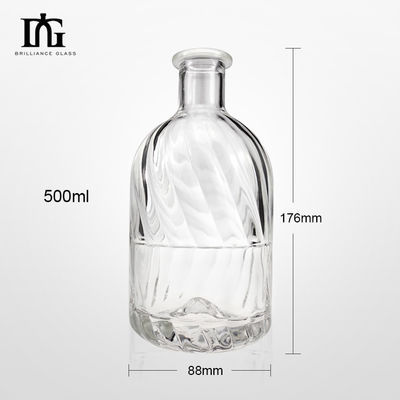 Glas 750 ml Rum Gin fles met dikke bodem en kurkdop