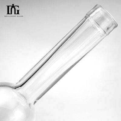 Glas wijnfles High Flint Spirit 100 ml Ronde vorm Lone Neck Leeg met Cork Custom Made