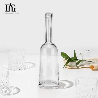 Glas wijnfles High Flint Spirit 100 ml Ronde vorm Lone Neck Leeg met Cork Custom Made